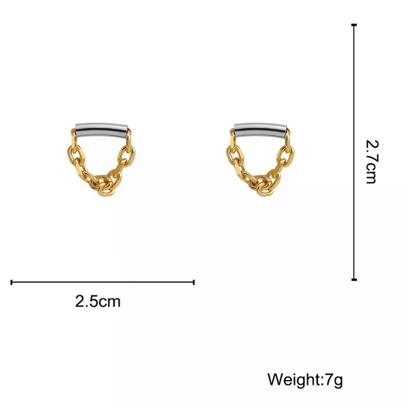 Gold plated thick chain earnings - Picture 3 of 8